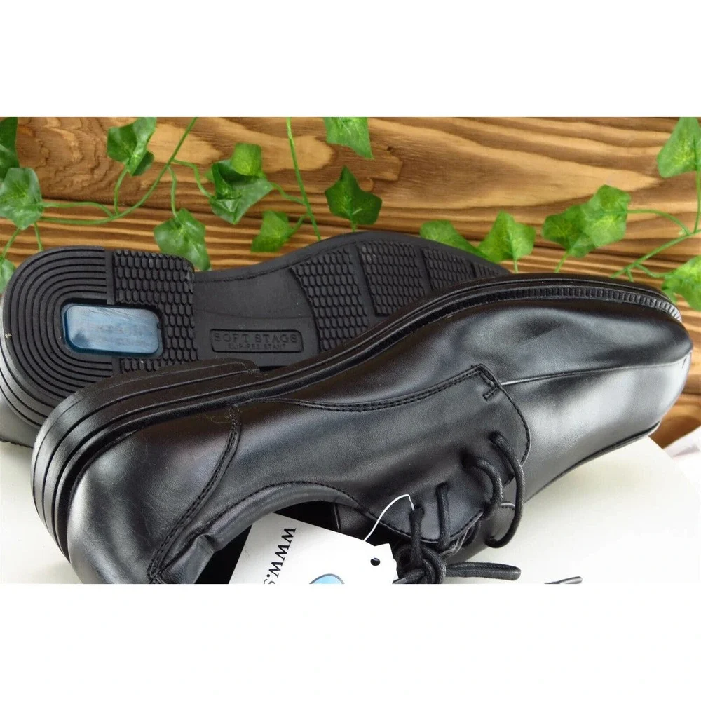 Soft Stags Shoes Sz‎ 9 W Black Derby Oxfords Leather Men Cole
